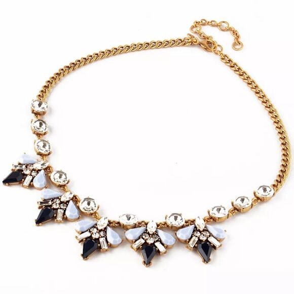 LOFT Gold and Blue Statement Necklace - Picture 3 of 5